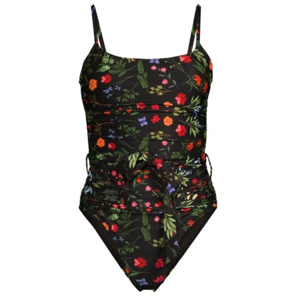Hutch Zenna Floral Black and Red Classic One Piece Swimsuit XL